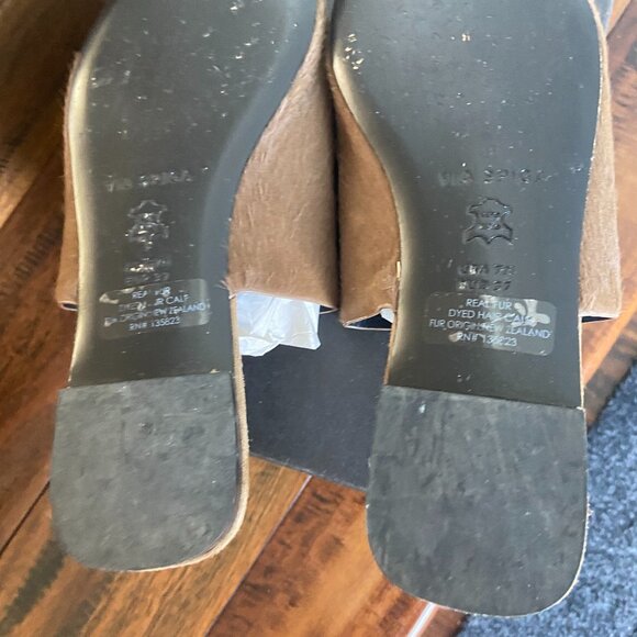 Via Spiga Heather Calf Hair Slide Sandals 7 - Picture 3 of 7